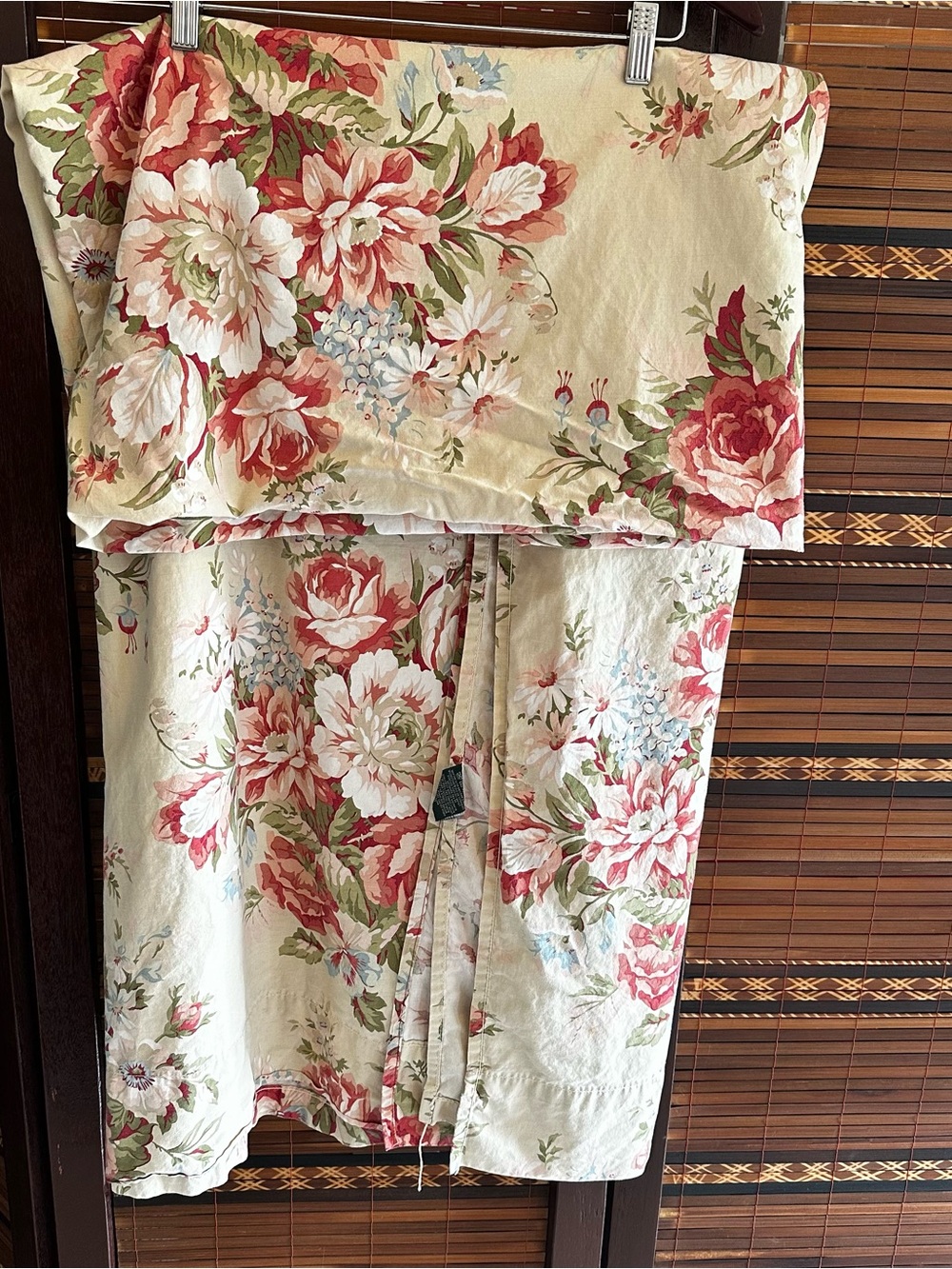 Vintage Ralph Lauren 'floral river sand' full/double flat sheet COTTAGECORE - Picture 11 of 11